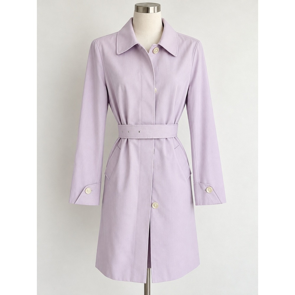 NWT Flawed Lauren Ralph Lauren Trench Coat M Lilac Purple Belted Classic Preppy